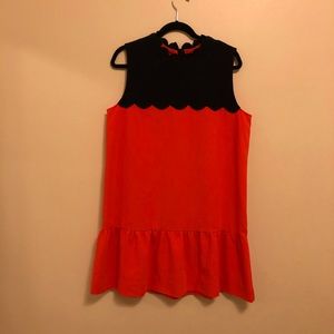Victoria Beckham black and orange mod dress